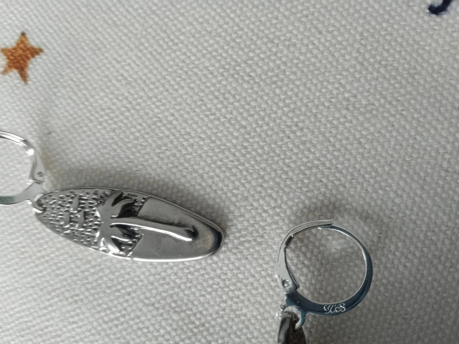 Pendientes bohemios de surf con palmeras chapadas en plata 925 – photo 2